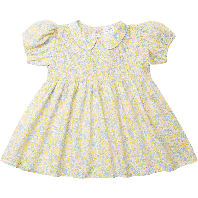 Draughts Cotton Print Smocked Bodice Dress, Meadowland Liberty