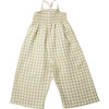 Jumping Jack Linen Check Wide Leg Jumpsuit, Olive And Oat - Rompers - 1 - thumbnail