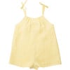 Hide And Seek Check Linen A-Line Playsuit, Lemon - Rompers - 1 - thumbnail