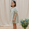 Marbles Check Linen Puffed Raglan Sleeve Dress, Oat And Olive - Dresses - 2 - thumbnail