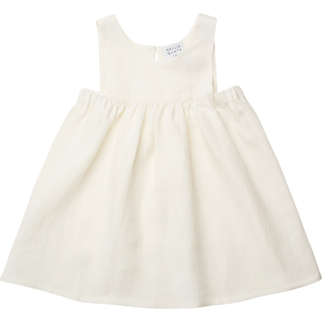 Marlow Linen Pinafore Dress, Milk - Dresses - 1