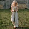 Jumping Jack Linen Check Wide Leg Jumpsuit, Olive And Oat - Rompers - 2