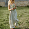 Jumping Jack Linen Check Wide Leg Jumpsuit, Olive And Oat - Rompers - 3