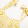 Hide And Seek Check Linen A-Line Playsuit, Lemon - Rompers - 4