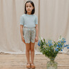 Scrabble Organic Cotton Knit Short Puff Sleeve Jumper, Powder Blue - Jumpers - 2