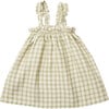 Daisy Chain Linen Check A-Line Dress, Olive And Oat - Dresses - 1 - thumbnail