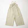 Jumping Jack Linen Check Wide Leg Jumpsuit, Olive And Oat - Rompers - 5