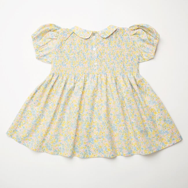 Draughts Cotton Print Smocked Bodice Dress, Meadowland Liberty - Dresses - 5