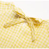 Hopscotch Linen Short Raglan Sleeve Check Dress, Lemon - Dresses - 5