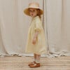 Duck Goose Linen Puff Sleeve Check Dress, Lemon - Dresses - 3