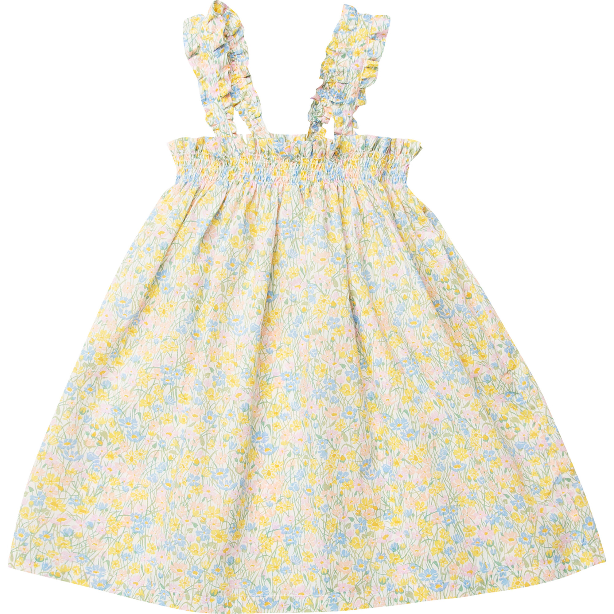 Daisy Chain Cotton Print A-Line Dress, Meadowland Liberty - Dresses - 1