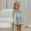 Daisy Chain Linen Check A-Line Dress, Olive And Oat - Dresses - 3