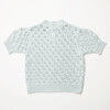 Scrabble Organic Cotton Knit Short Puff Sleeve Jumper, Powder Blue - Jumpers - 5