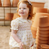 Emmy Hand-Smocked Bubble Romper, Sunny Sprig - Onesies - 2
