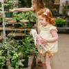 Daisy Flutter Sleeve Contrast Embroidery Bubble, Daffodil Floral - Onesies - 2