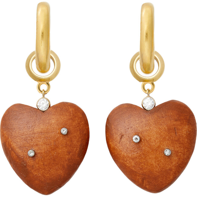 Women's Wes Wood And Gold Earrings