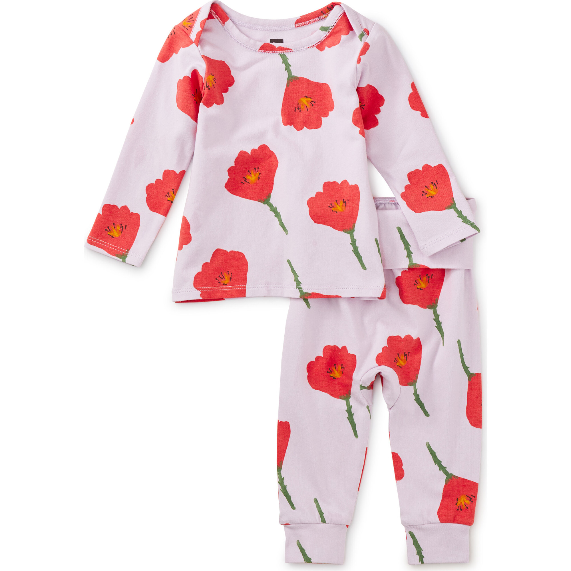 Printed Lap Shoulder Top Set, Flores Nopales - Mixed Apparel Set - 1