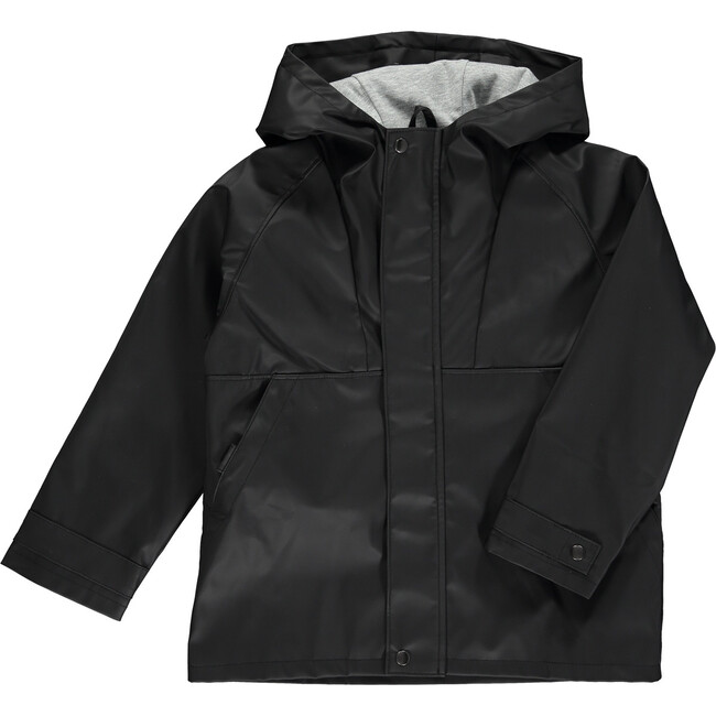 Water Resistant Splash Rain Jacket, Black - Raincoats - 1
