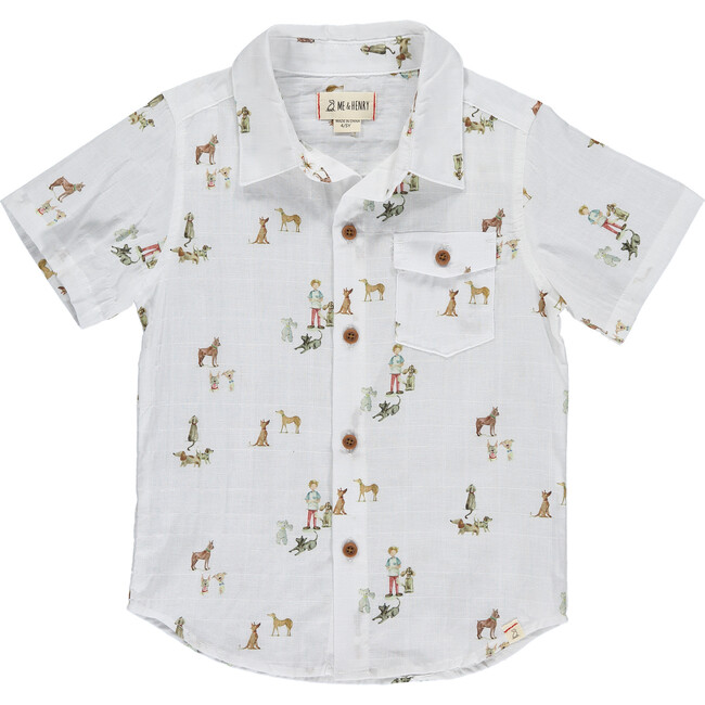 Tenth Season Henry All Over Graphic Print Shirt, White