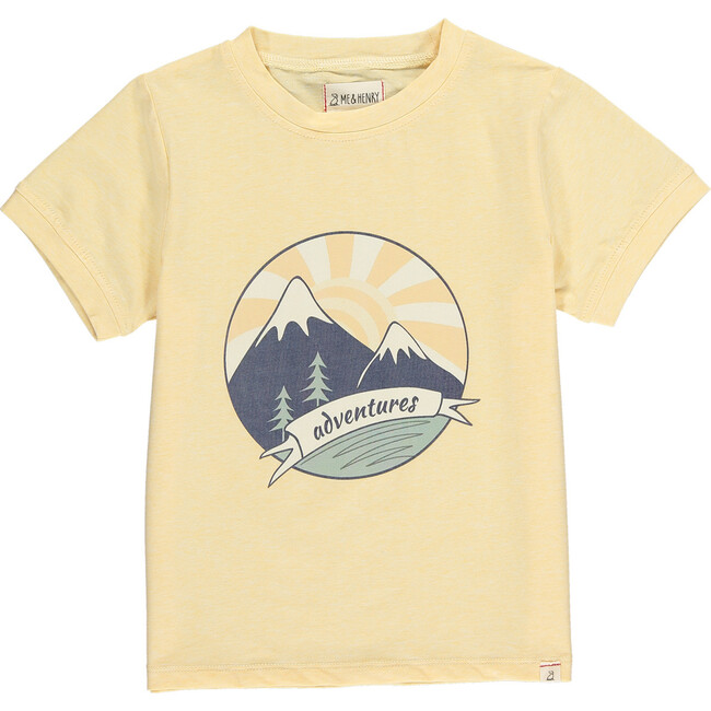 Crew Neck Adventures Print Tee, Yellow