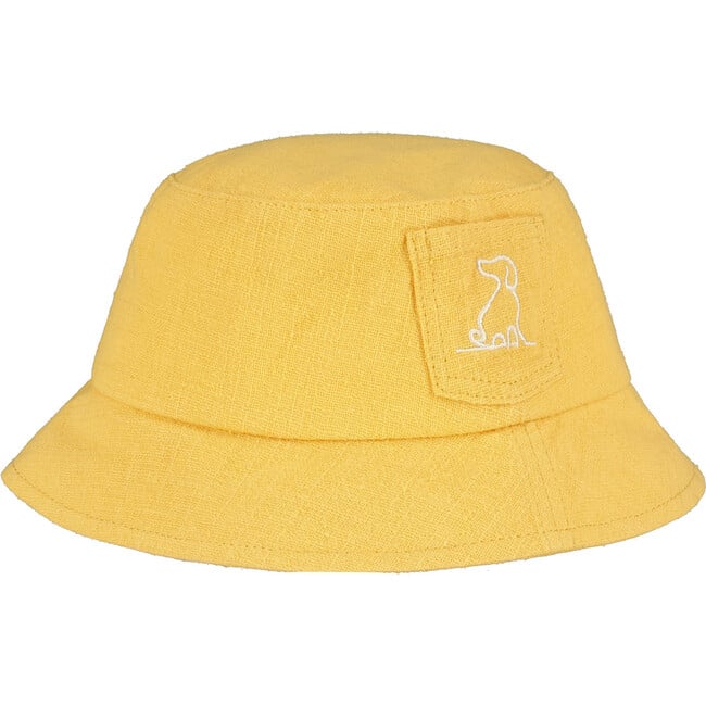 Cotton Bucket Hat With Pocket, Gold