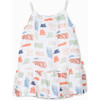 Scribble Linen Summer Dress, Plaid - Dresses - 1 - thumbnail