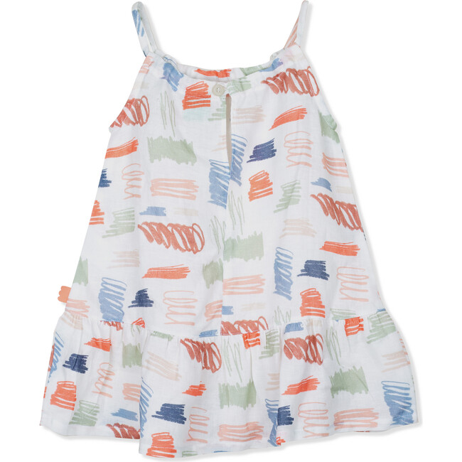 Scribble Linen Summer Dress, Plaid - Dresses - 3