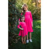 Twirly Dress, Hot Pink Velvet - Dresses - 2