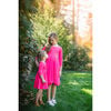 Twirly Dress, Hot Pink Velvet - Dresses - 4