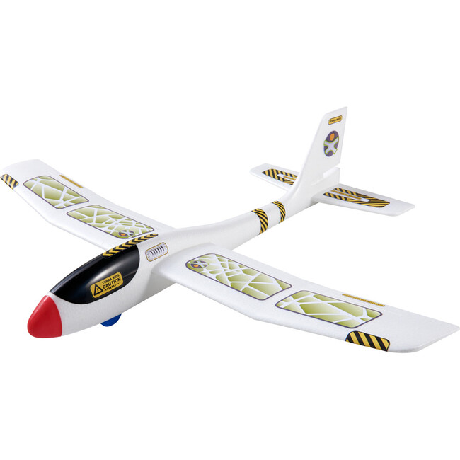 Terra Kids Maxi Hand Glider with Boomerang Setting - Easy to Assemble 22" Sturdy Styrofoam Airplane with Decals