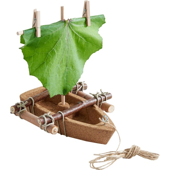Terra Kids Cork Boat - Easy to Assemble and Upgrade with Materials Found in Nature - DIY Fun for Young and Old - Outdoor Games - 1