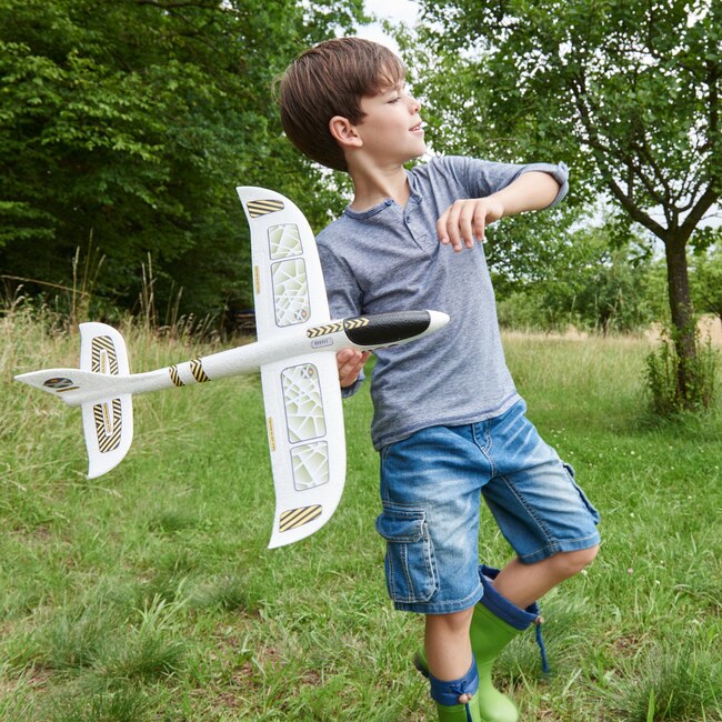 Terra Kids Hand Glider - Outstanding Aerodynamics - Easy to Assemble, 19" Long Made from Robust Styrofoam - Outdoor Games - 2