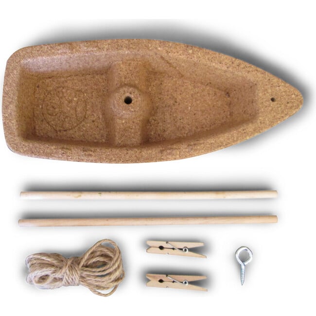 Terra Kids Cork Boat - Easy to Assemble and Upgrade with Materials Found in Nature - DIY Fun for Young and Old - Outdoor Games - 3