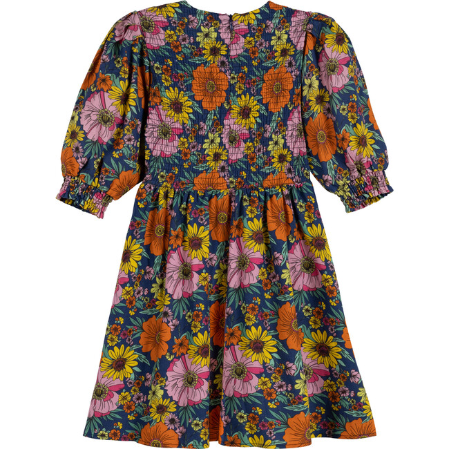 Lillibet Smocked Dress, 70's Multi Floral - Dresses - 2