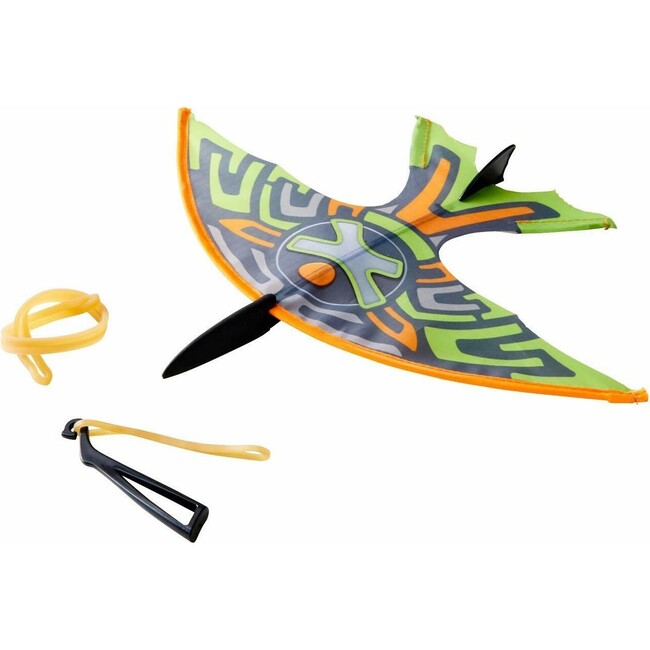 Terra Kids Slingshot Glider - Simple Rubber Band Powered Flying Toy with Great Aerodynamics