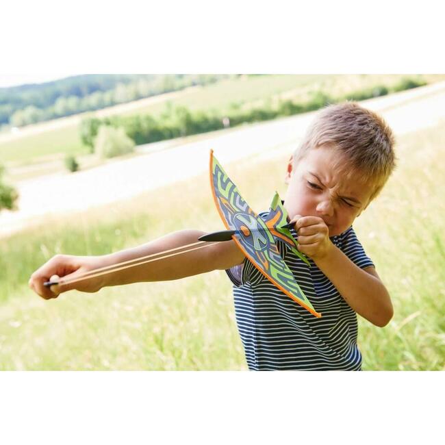 Terra Kids Slingshot Glider - Simple Rubber Band Powered Flying Toy with Great Aerodynamics - Outdoor Games - 2