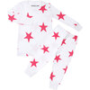 Bold Star Pajama Set, Pink - Pajamas - 1 - thumbnail