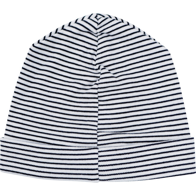 Stripe Receiving Hat, Navy - Hats - 1