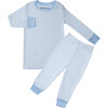 Classic Stripe Pajama Set, Light Blue - Pajamas - 1 - thumbnail