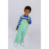 Straight Neckline Long Overalls, Green Cream - Overalls - 2
