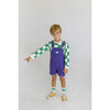 Straight Neckline Print Short Overalls, Violet Storm - Overalls - 2