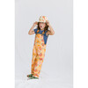 Straight Neckline Floral Print Long Overalls, Amber Glow - Overalls - 2