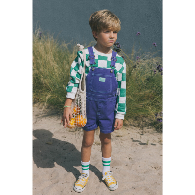 Straight Neckline Print Short Overalls, Violet Storm - Overalls - 4