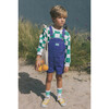 Straight Neckline Print Short Overalls, Violet Storm - Overalls - 4