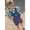 Straight Neckline Print Short Overalls, Violet Storm - Overalls - 5