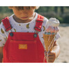 Straight Neckline Print Short Overalls, Hot Chilli - Overalls - 4
