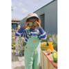Straight Neckline Long Overalls, Green Cream - Overalls - 5