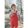 Straight Neckline Print Short Overalls, Hot Chilli - Overalls - 5
