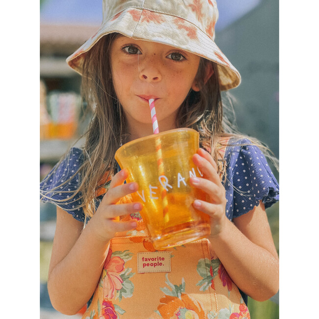 Straight Neckline Floral Print Long Overalls, Amber Glow - Overalls - 7