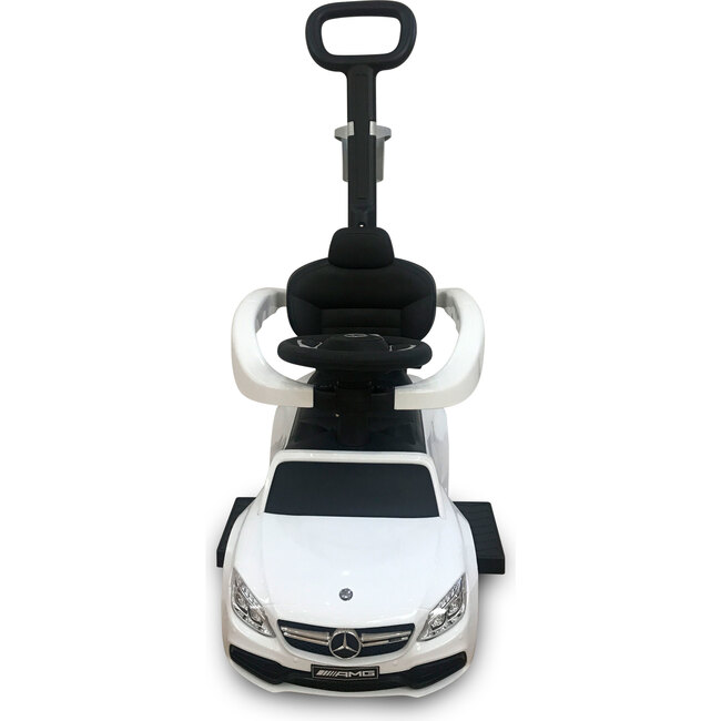 Mercedes C63 3 in 1 Push Car, White with Cup Holder - Ride-On - 2
